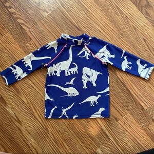 Mini Boden Dino swim suit rash guard top